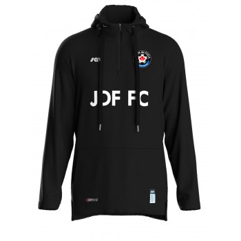 Black Hooded Half-Zip Jacket